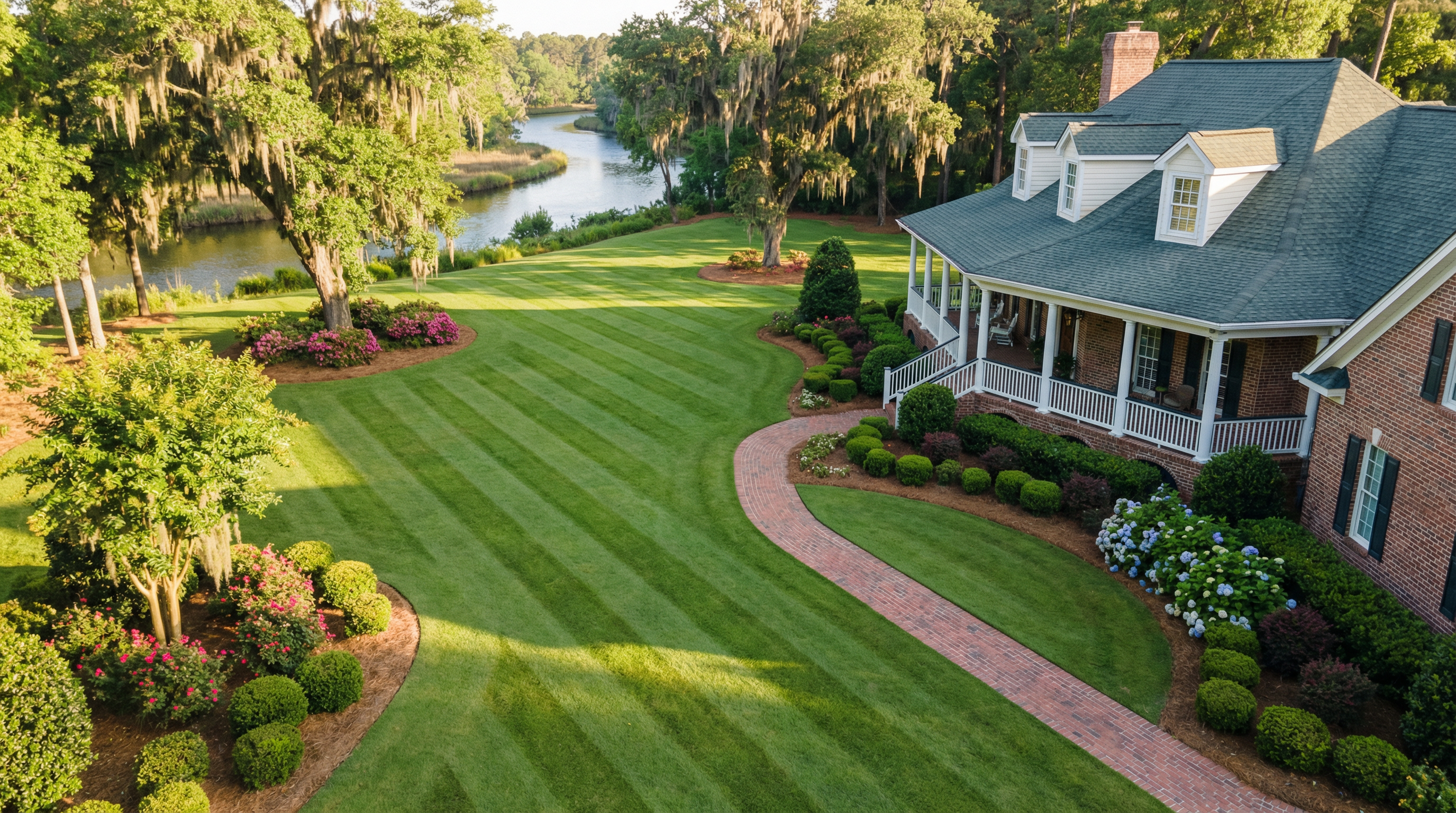 Beautifully maintained South Carolina lawn